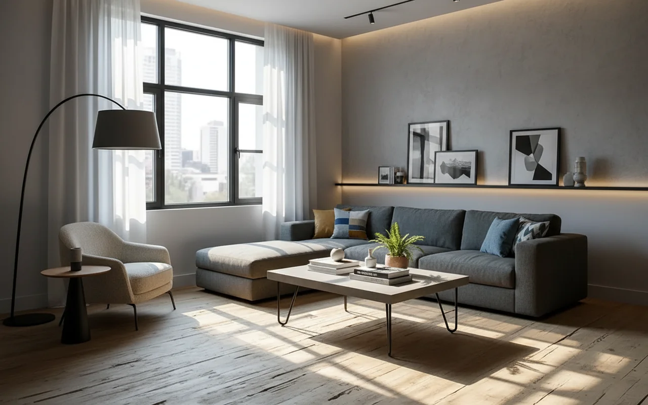 Living room photo before enhancement